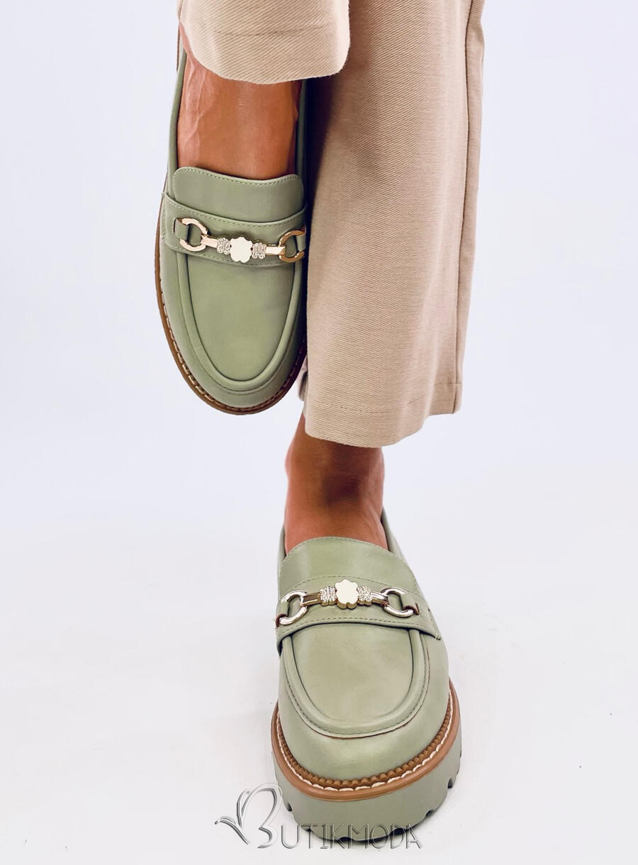 Mocasini verde deschis BRENDA