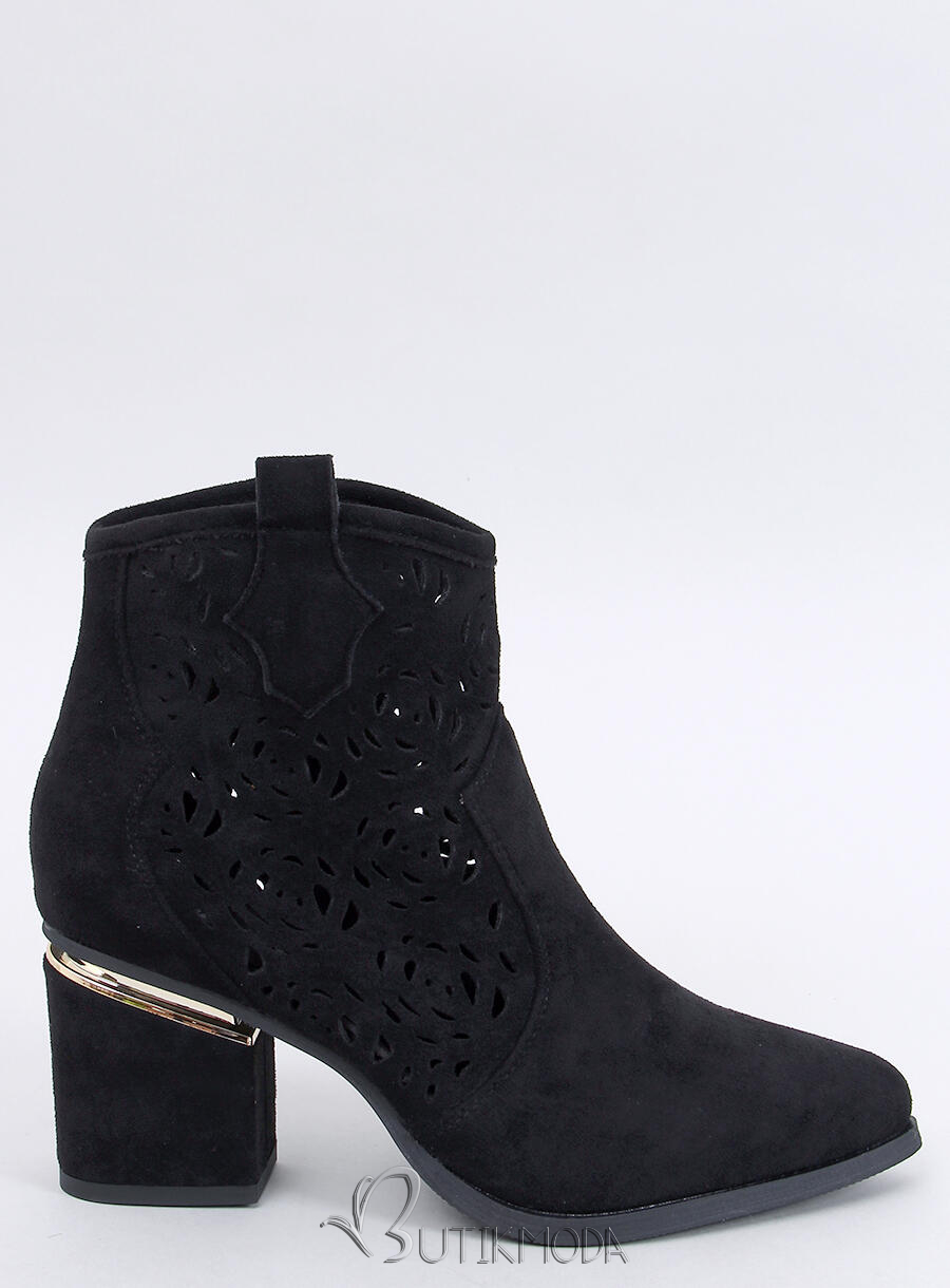 Botine ajurate MIRANDA negre