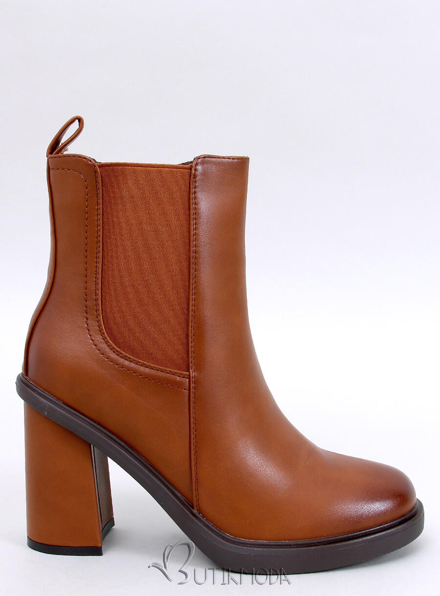 Botine maro caramel LILLY