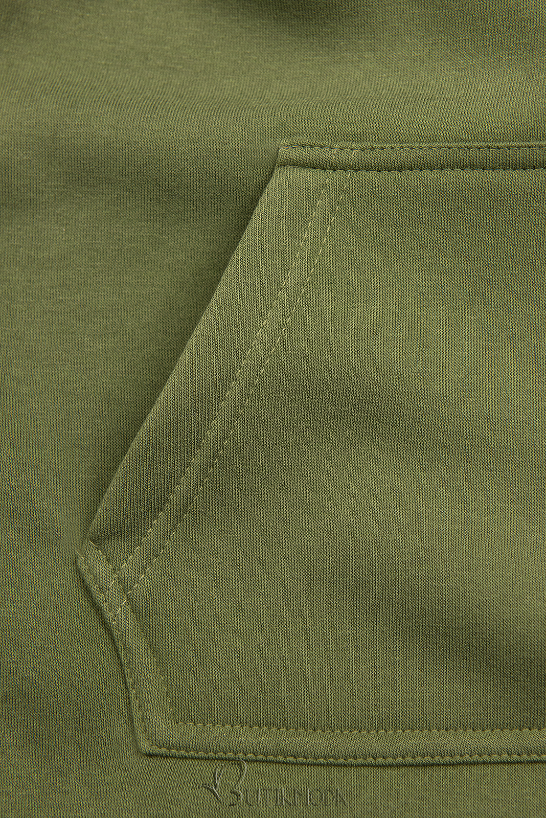 Hanorac verde cu buzunar frontal