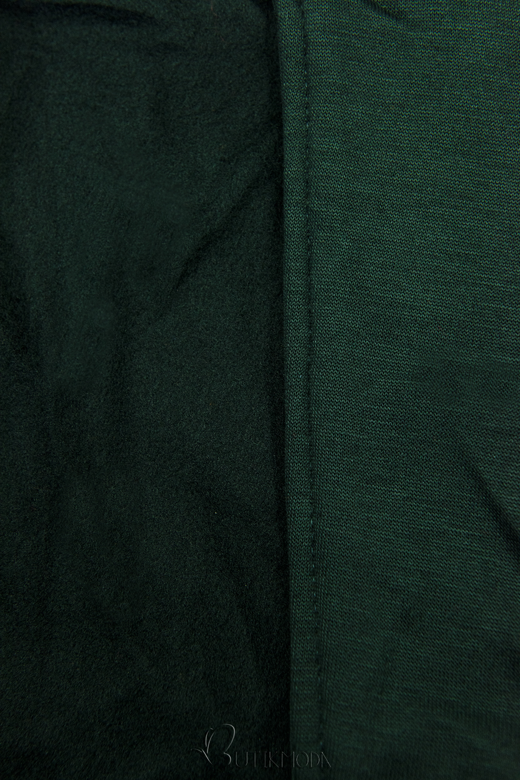 Hanorac lung verde smarald cu fermoar asimetric