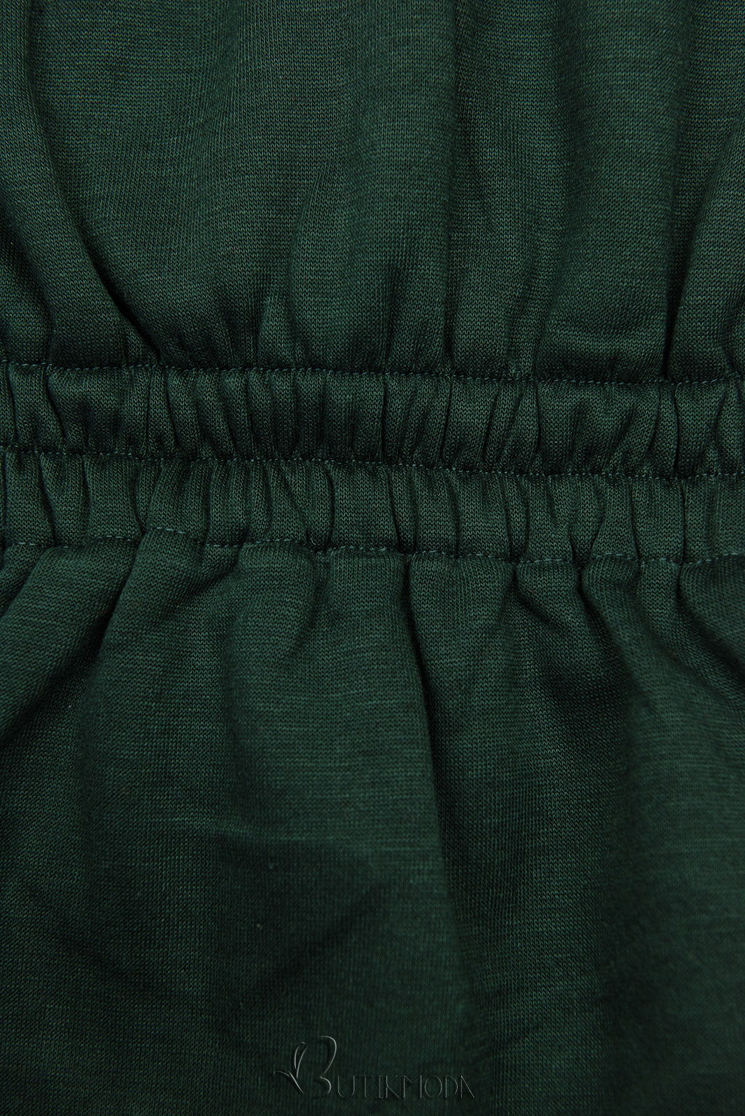 Hanorac verde smarald cu talie evidențiată