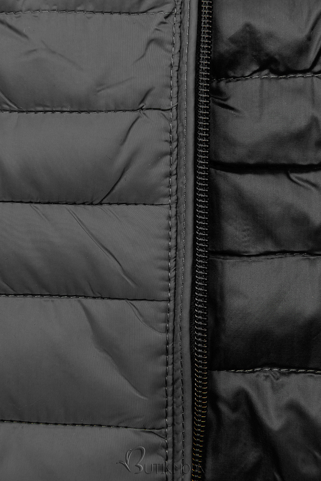 Jachetă de tranziție matlasată gri închis