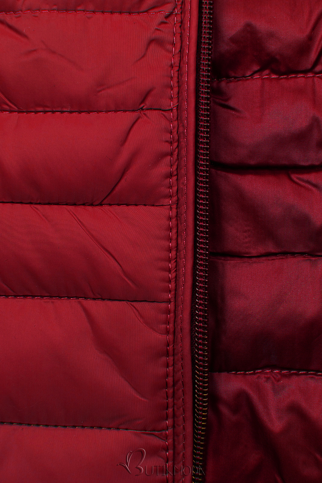 Jachetă de tranziție matlasată roșu bordo