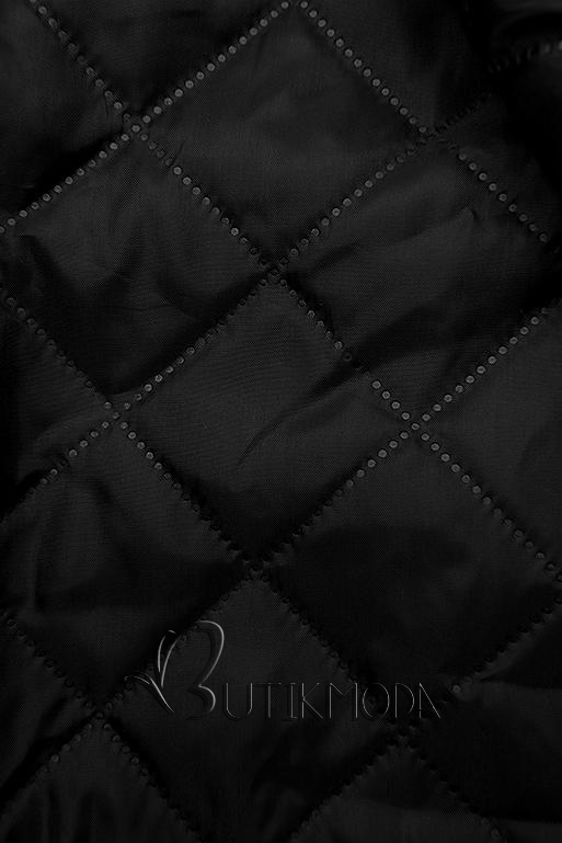 Palton negru cu glugă