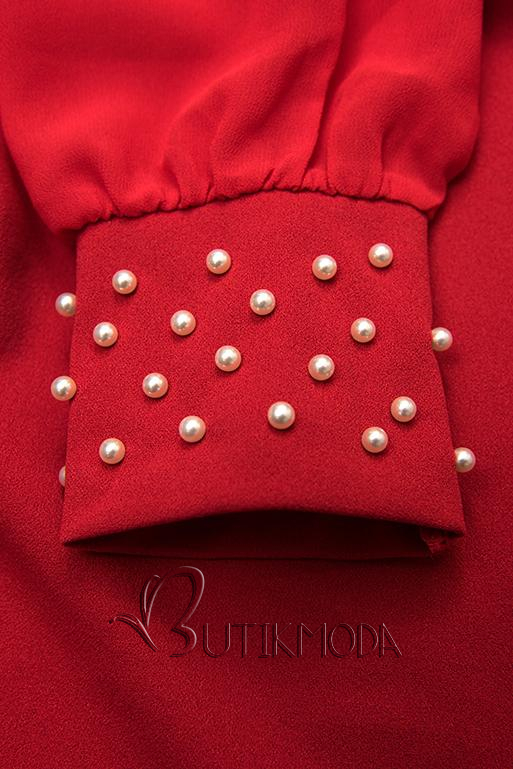 Rochie elegantă roșie cu croială în-A