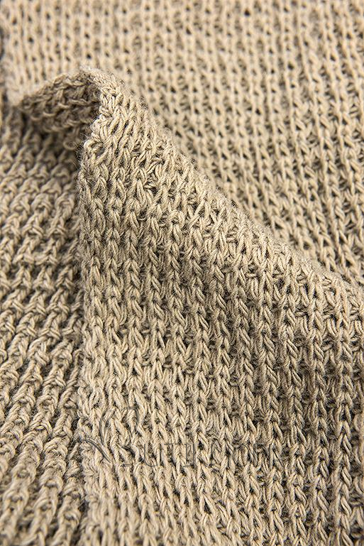 Cardigan tricotat asimetric maro