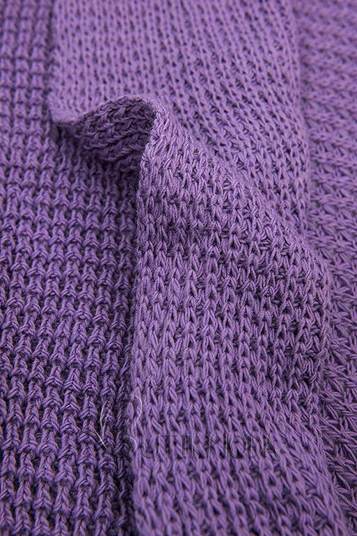 Cardigan tricotat asimetric mov