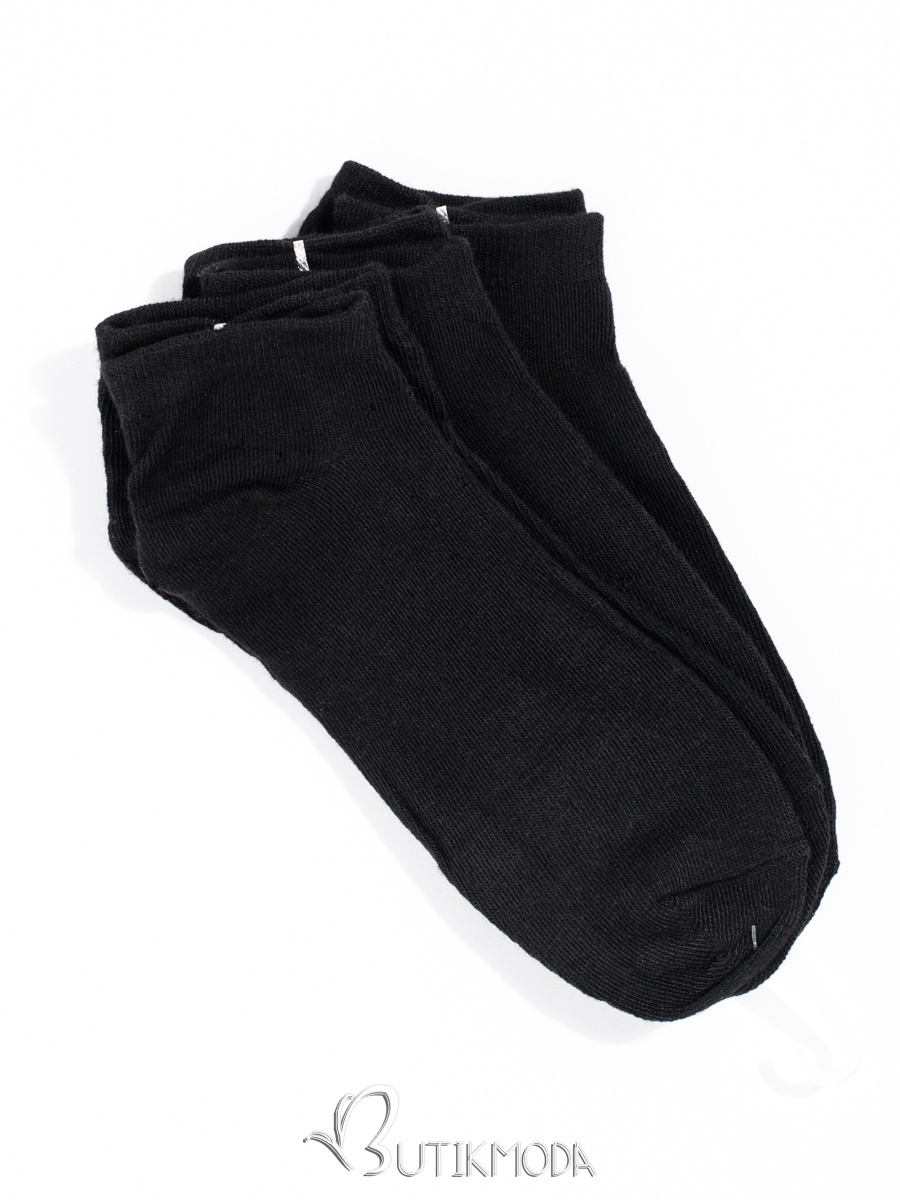Șosete negre de damă joase - pachet de trei