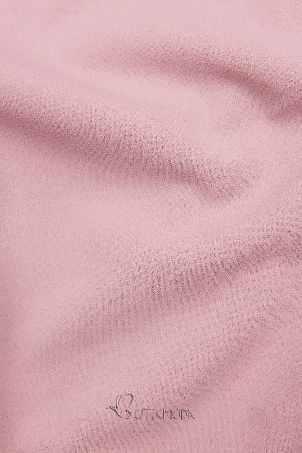 Top roz cu mâneci lungi