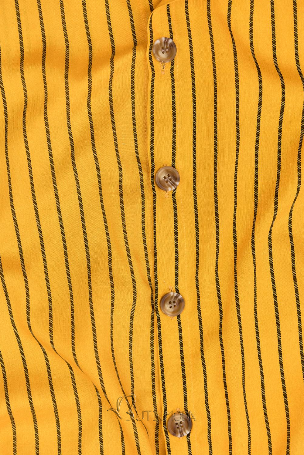Rochie midi galbenă cu dungi