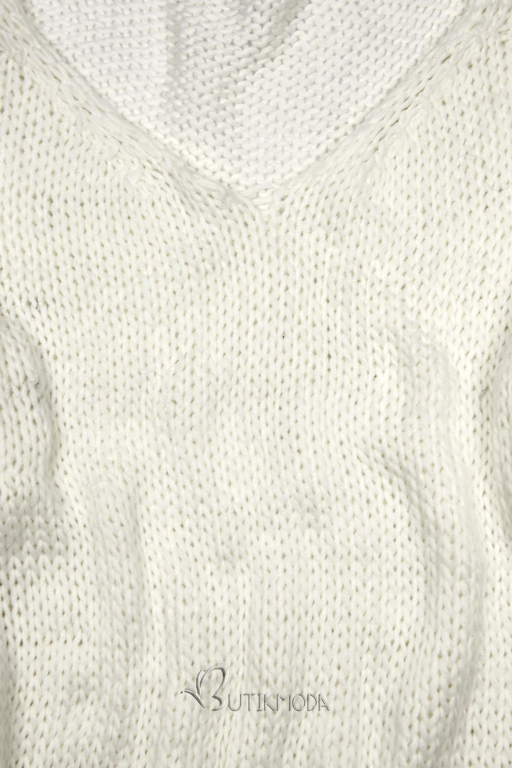 Pulover tricotat alb