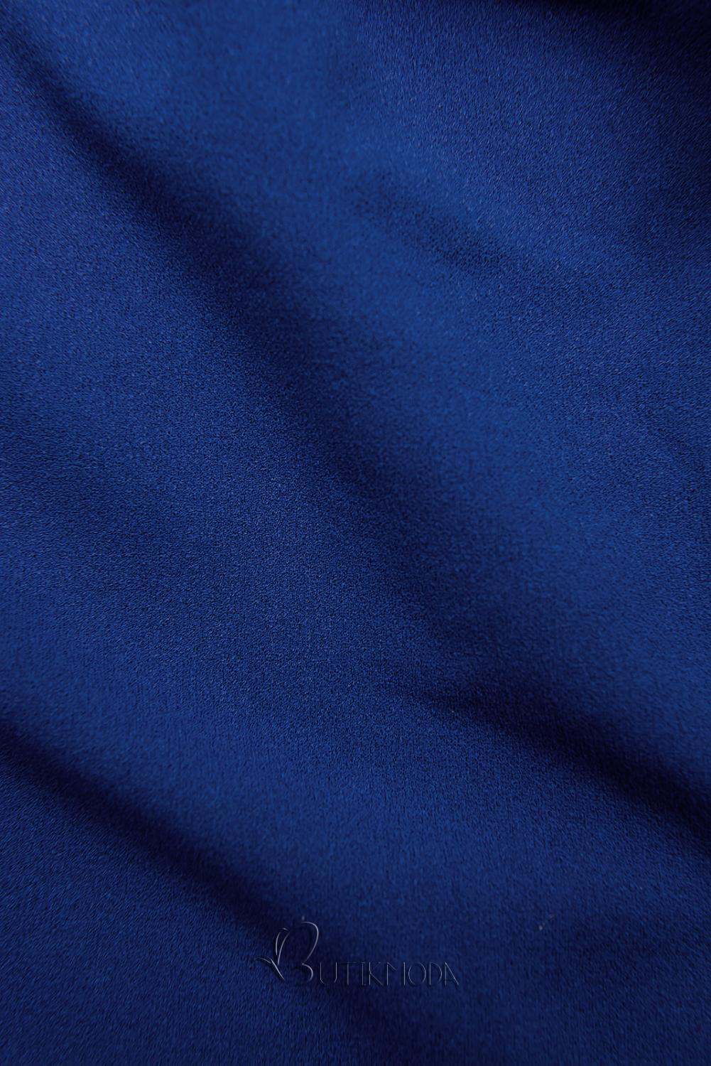 Rochie albastru cobalt tip cămașă