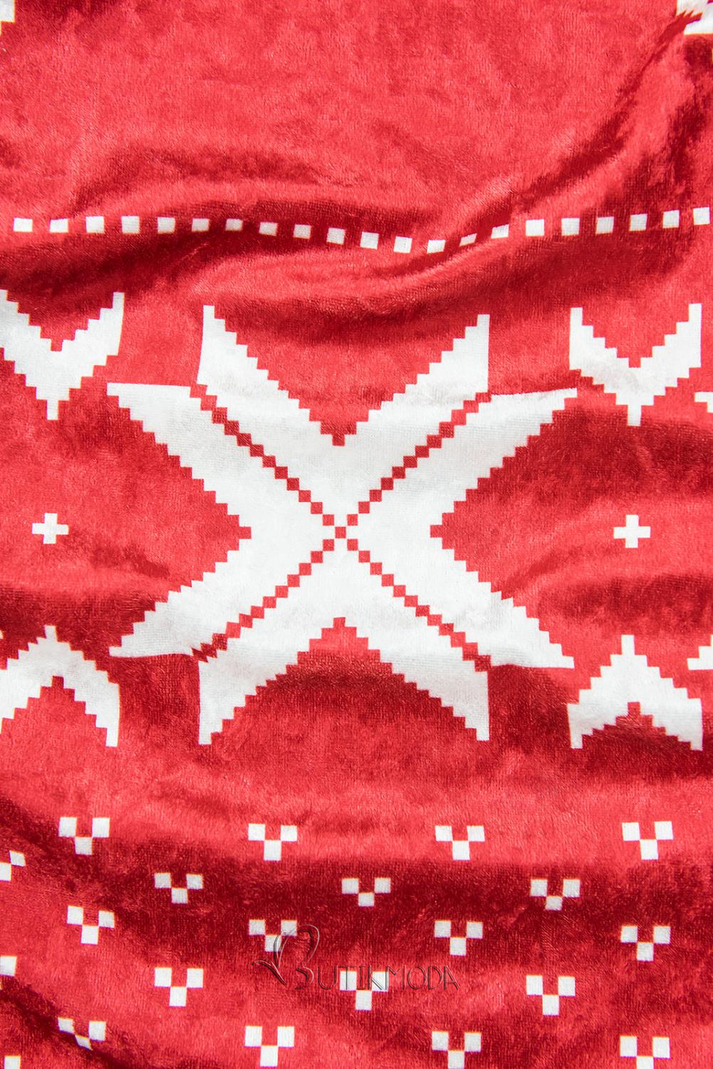 Rochie roșie din catifea cu motiv de Crăciun