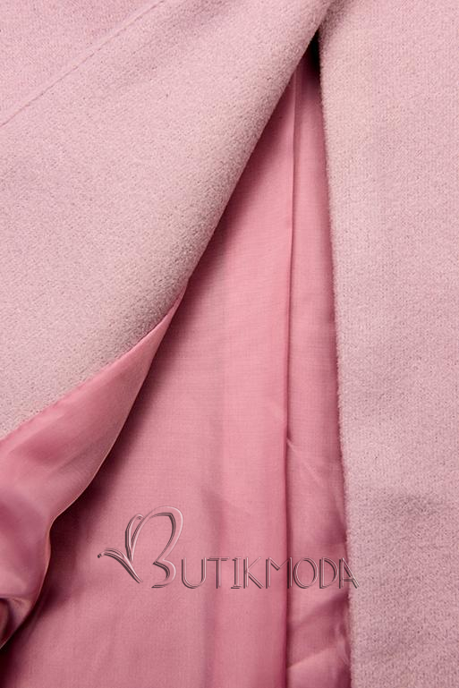 Palton de primăvară roz cu închidere cu nasture
