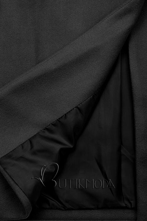Palton de primăvară negru cu închidere cu nasture