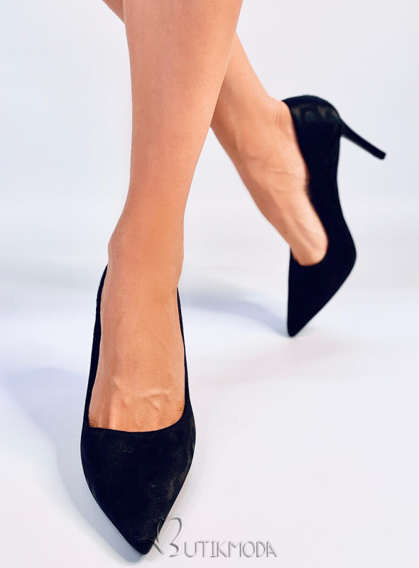 Pantofi stiletto cu model negri
