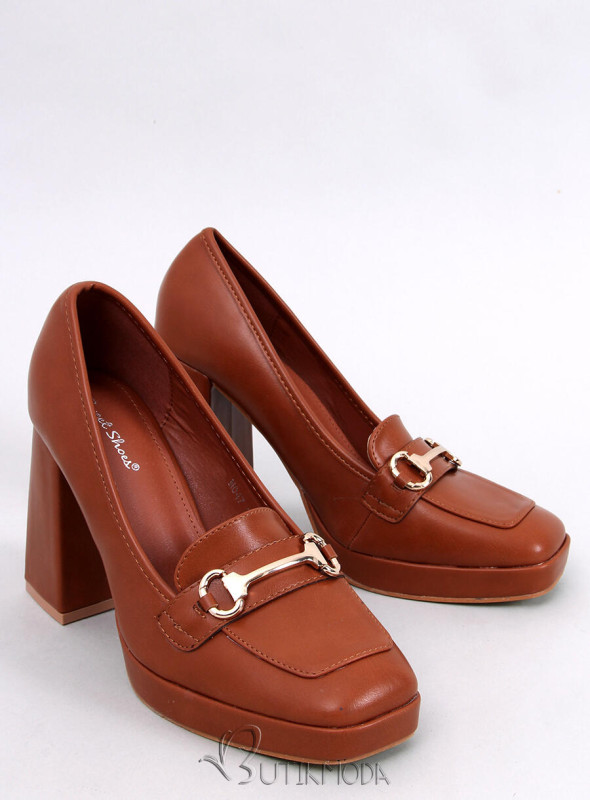Pantofi în stil office maro coniac