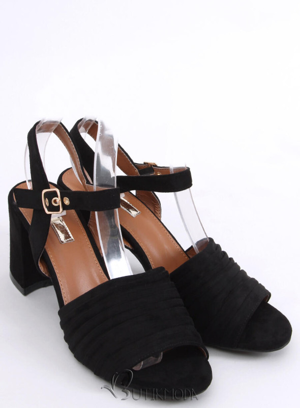 Sandale clasice negre cu toc