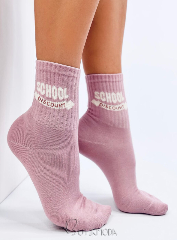 Șosete din bumbac roz SCHOOL