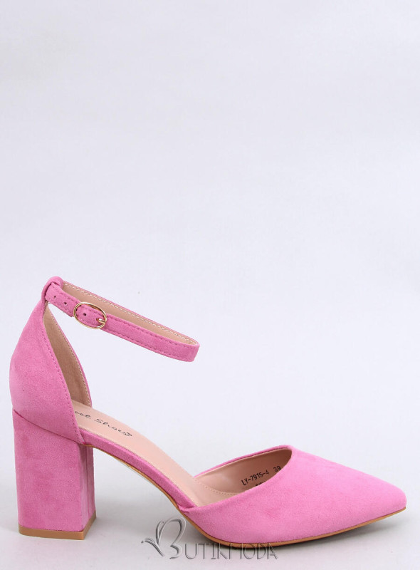 Pantofi roz cu închidere la gleznă