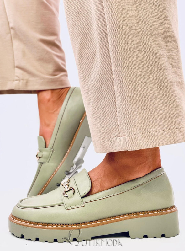 Mocasini verde deschis BRENDA