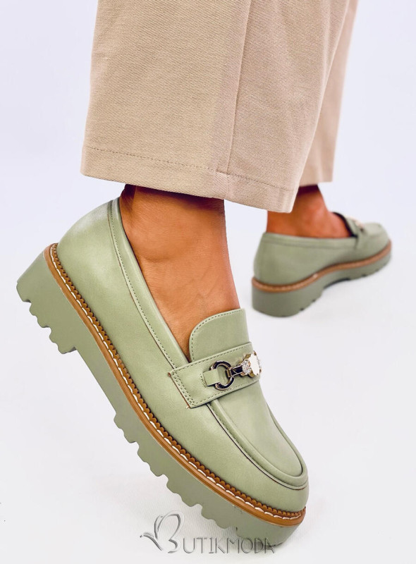 Mocasini verde deschis BRENDA