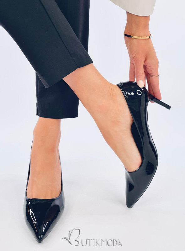 Stiletto lăcuite negre