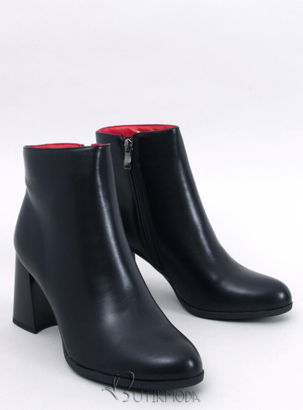 Botine negre cu toc OSLO