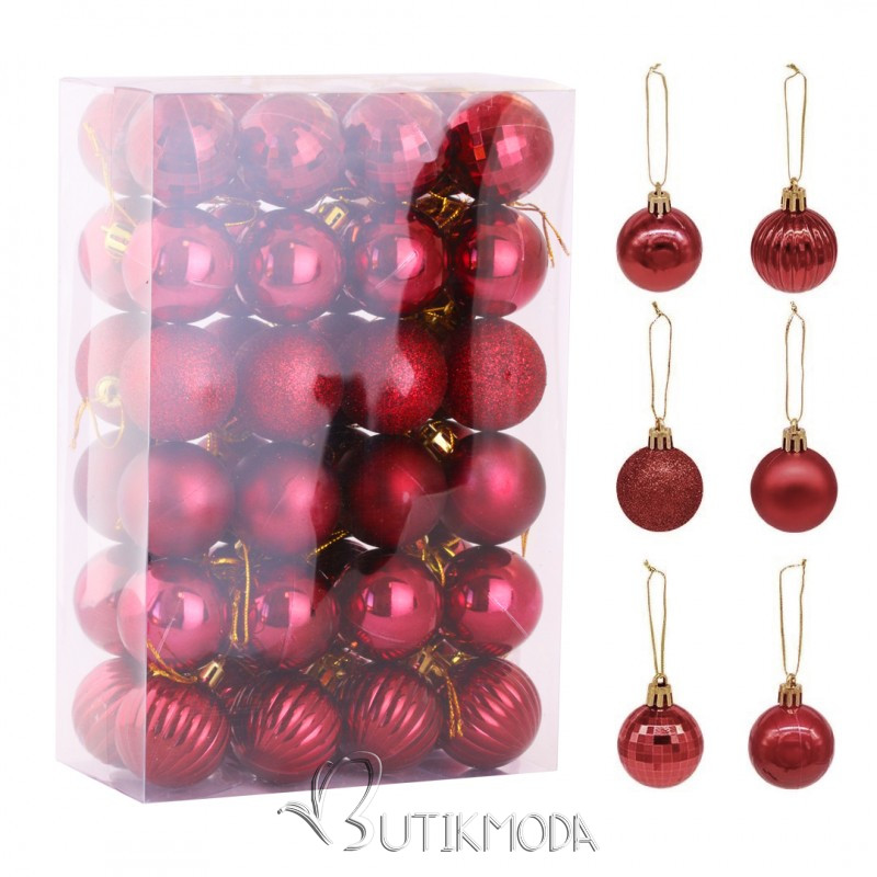 Set 48 de ornamente bordo, diametru 3,5 cm