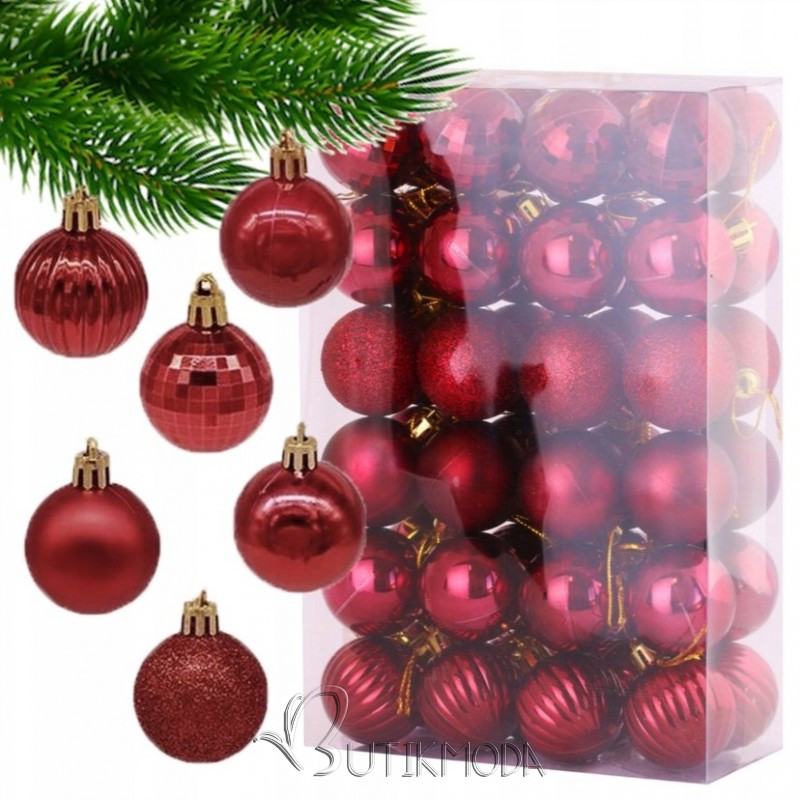 Set 48 de ornamente bordo, diametru 3,5 cm