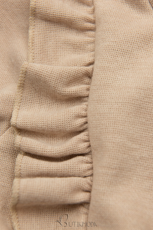 Rochie bej cu fustă plisată din piele artificială