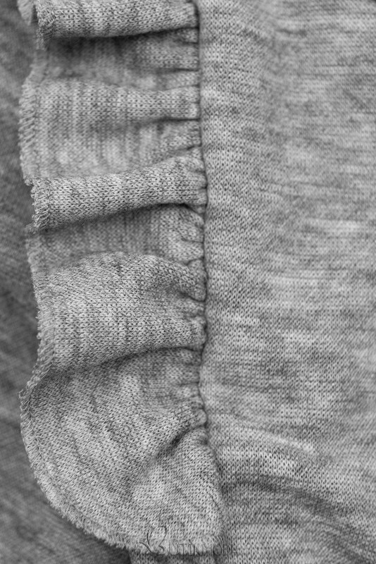 Rochie gri cu fustă plisată din piele artificială