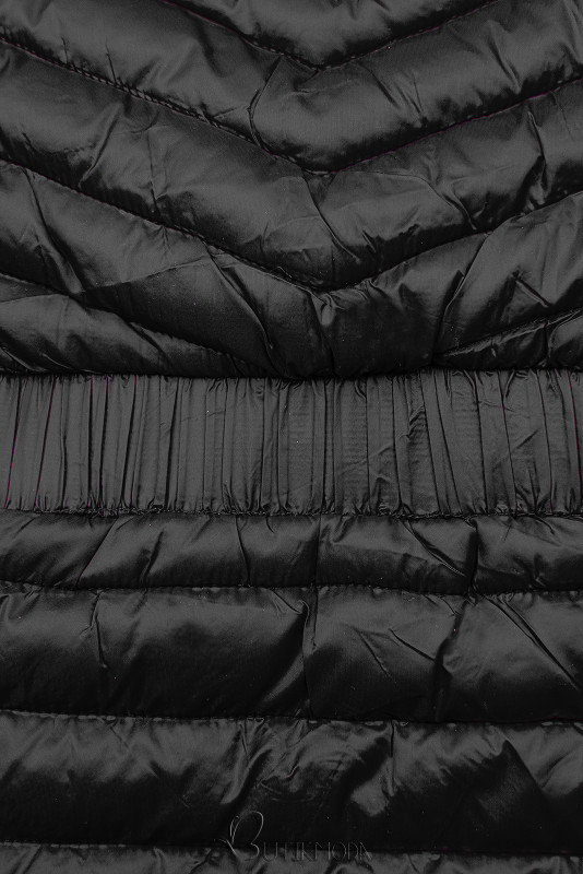Jachetă neagră cu talie elastică