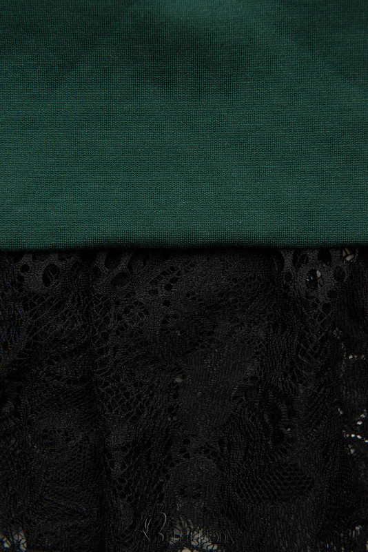 Rochie hanorac verde cu dantelă
