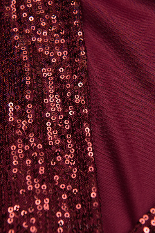 Rochie roșu bordo cu paiete