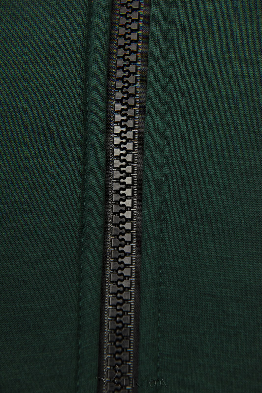 Hanorac sport verde smarald cu croială prelungită