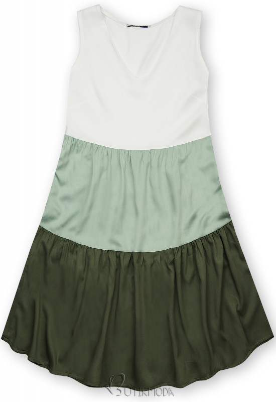 Rochie de vară din viscoză albă/mentă/verde