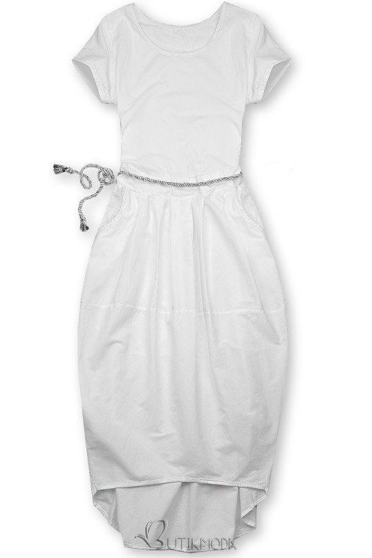 Rochie midi albă basic