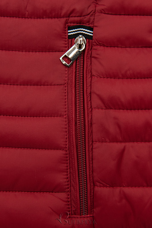 Jachetă de tranziție matlasată roșu bordo