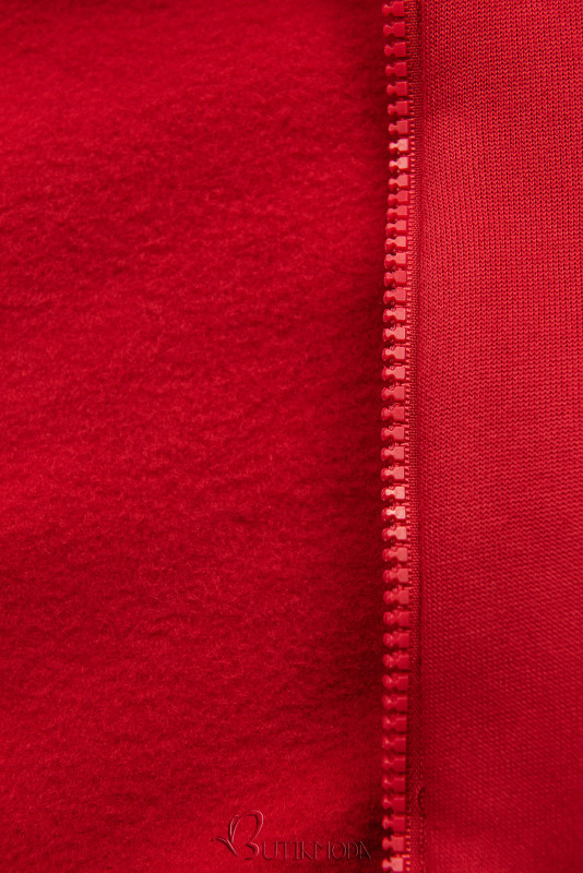 Hanorac lung roșu cu croială asimetrică