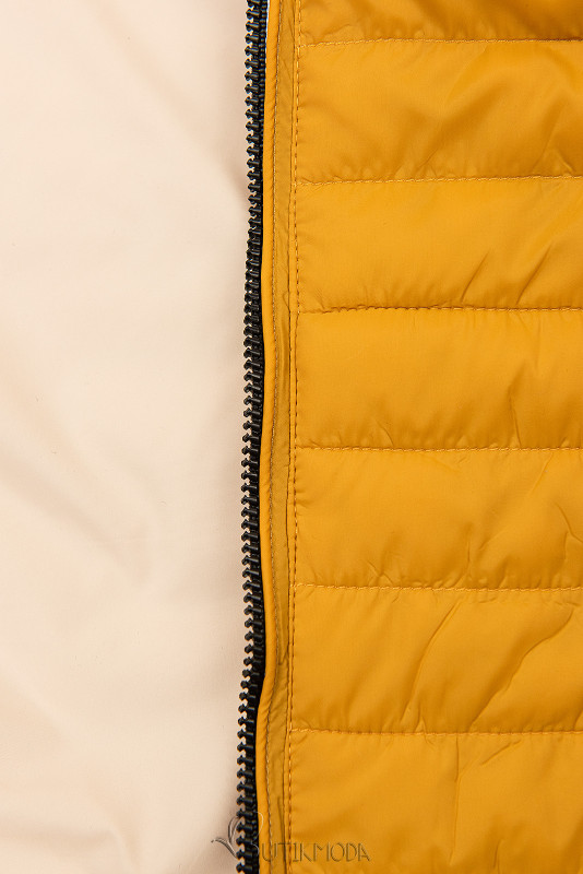 Jachetă de tranziție reversibilă galbenă/bej
