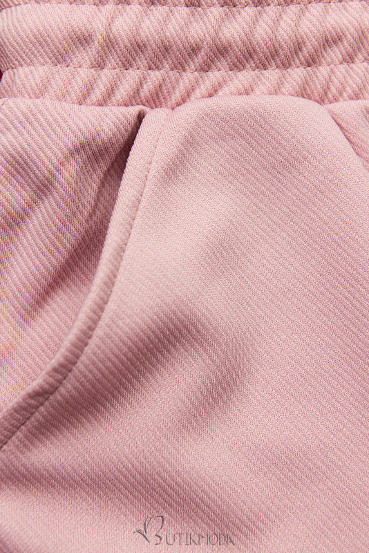 Pantaloni sport roz cu buzunare