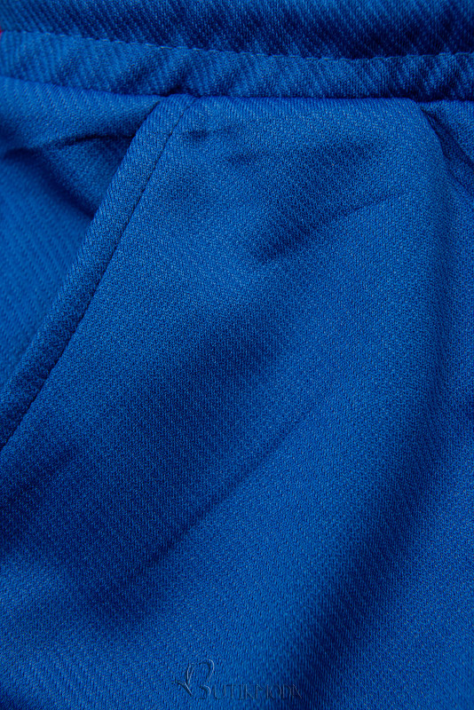 Pantaloni sport albastru cobalt cu buzunare