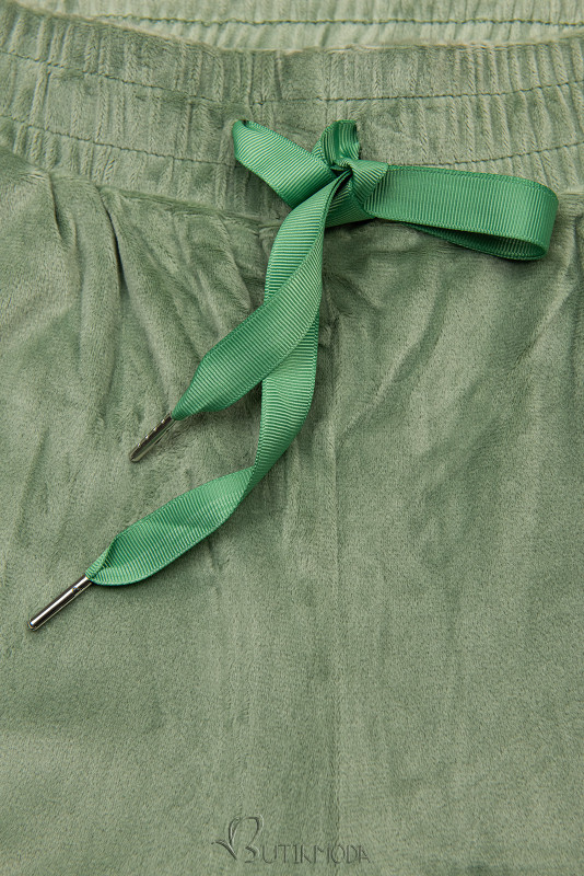 Pantaloni de trening din catifea verzi