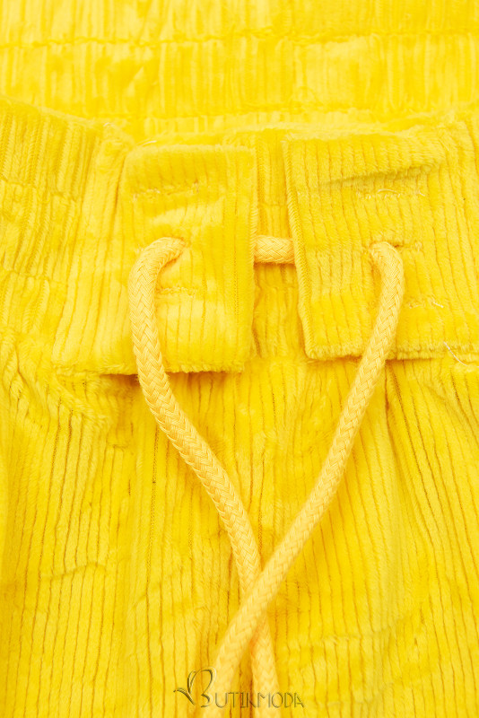Pantaloni galbeni cu șireturi în talie