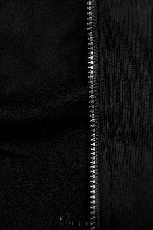 Hanorac negru cu șiret în talie