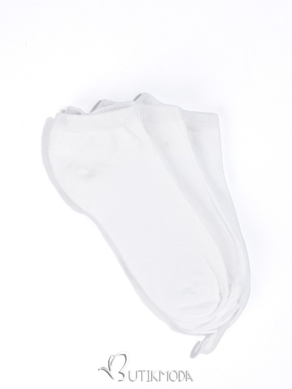 Șosete albe de damă joase - pachet de trei