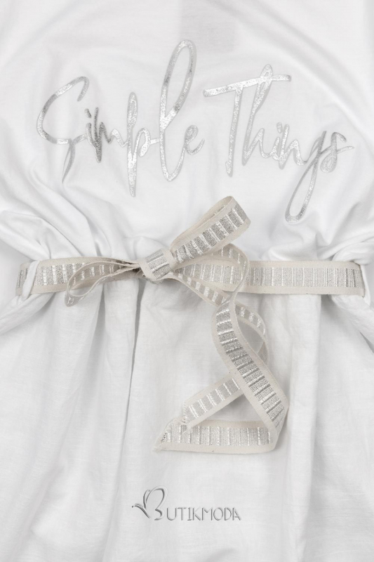 Rochie midi albă din in