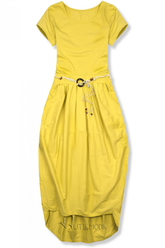 Rochie midi galbenă basic